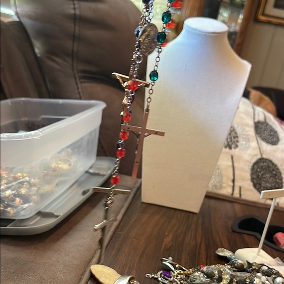 Several  Beaded Cross Rosary Necklaces - Picture 8 of 9